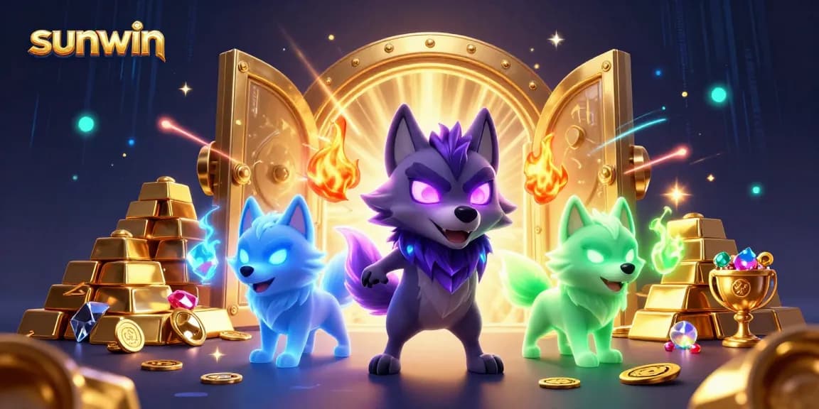 sunwin players engage with vibrant casino elements in a thrilling 3D scene