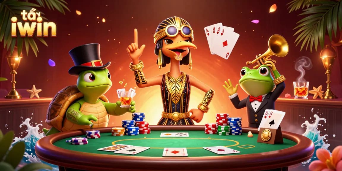 Tải iwin offers a thrilling gambling experience with fun games and vibrant characters in a high-energy casino scene.