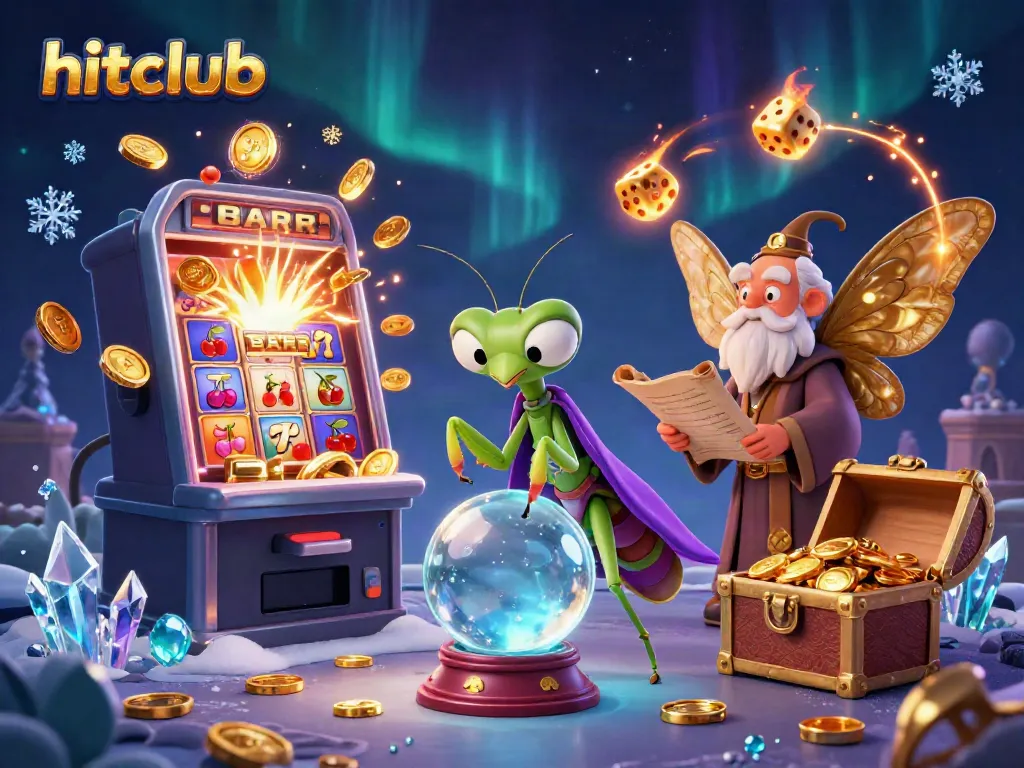 Engage with hitclub's thrilling gambling experience featuring vibrant casino elements and charming characters.