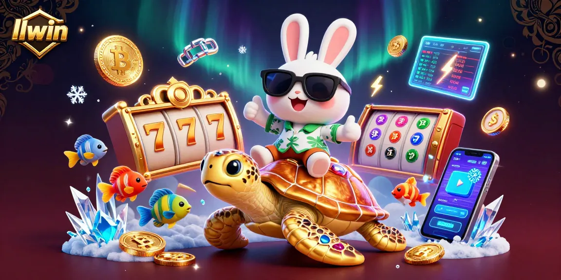 Experience thrilling gaming adventures at llwin with a vibrant underwater scene featuring a lucky rabbit and a golden turtle.