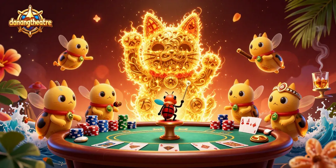 Experience winning moments at danangtheatre with vibrant 3D casino-themed illustration.