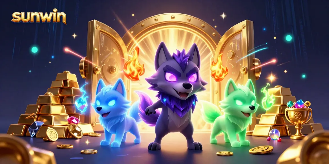 sunwin players engage with vibrant casino elements in a thrilling 3D scene