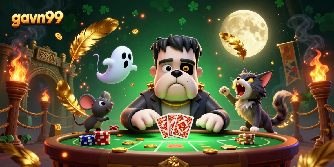Engage in thrilling matches at gavn99's lively cockfighting arena with vibrant characters.