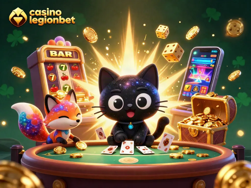 Experience the cosmic thrill of casino legionbet with a captivating scene of dynamic characters and exciting game elements.