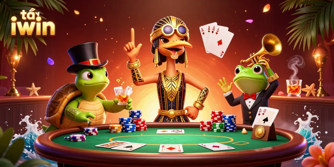 Tải iwin offers a thrilling gambling experience with fun games and vibrant characters in a high-energy casino scene.