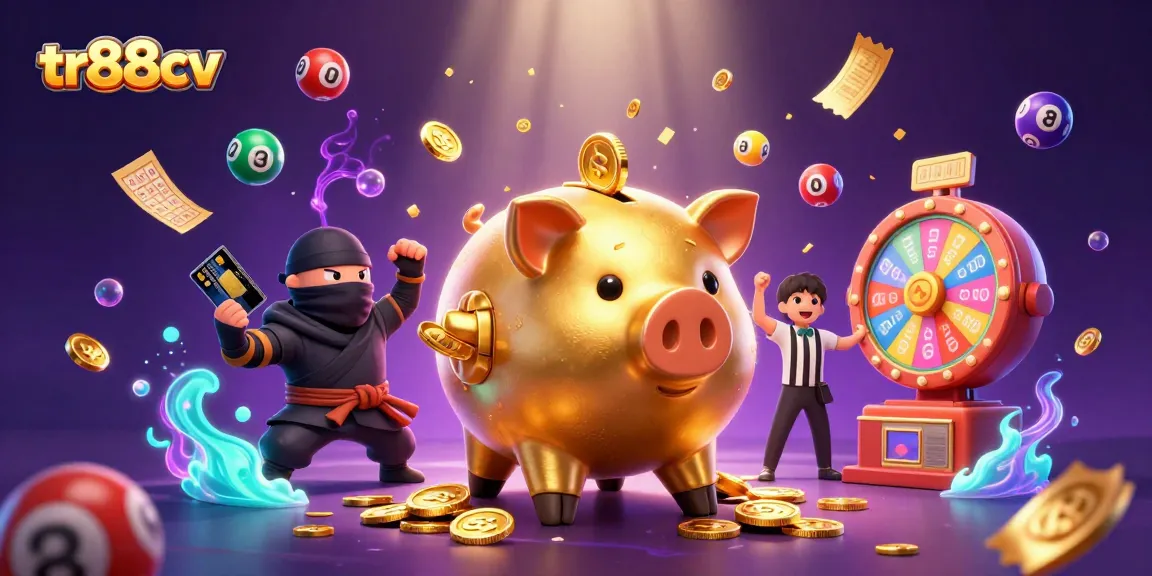 Engage in thrilling gameplay at tr88cv with vibrant coins, lottery balls, and exciting game elements.