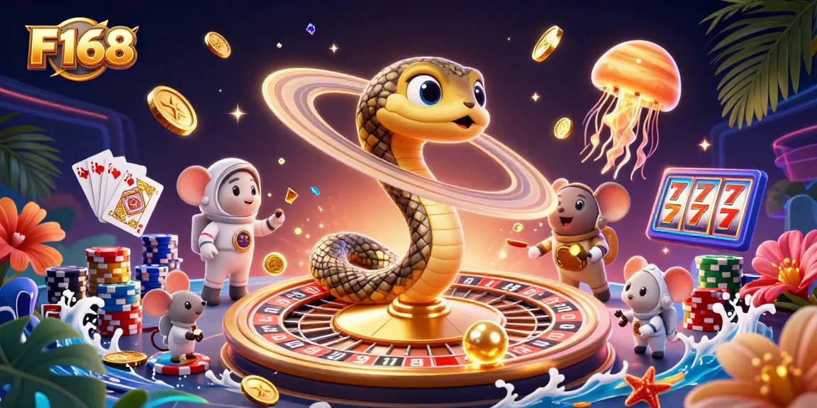 Experience exhilarating gameplay with F168 as tiny astronaut mice bet on Saturn's roulette