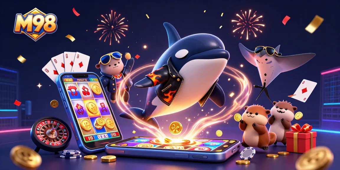 M98 brings thrilling slot gaming experience with 3D vibrant orca whale and sea otters celebrating wins